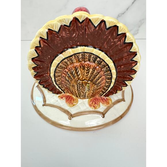 Fitz & Floyd Omnibus 1996 Vintage Harvest Time Turkey Candle Holder Ceramic - Picture 5 of 10